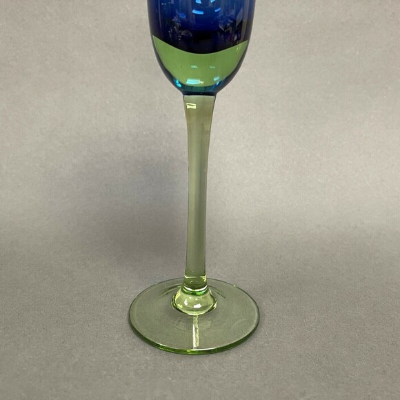 Festival Green Blue by Block Champagne Flute Glass Stemmed 10 1/4" - Picture 4 of 6